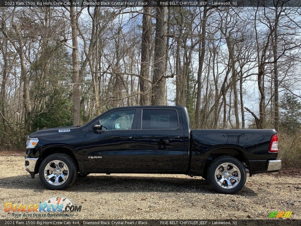 2021 Ram 1500 Big Horn Crew Cab 4x4 Diamond Black Crystal Pearl / Black Photo #4