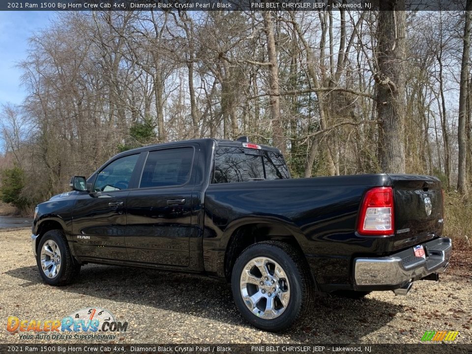 2021 Ram 1500 Big Horn Crew Cab 4x4 Diamond Black Crystal Pearl / Black Photo #6