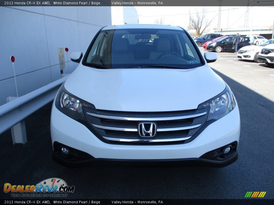 2013 Honda CR-V EX AWD White Diamond Pearl / Beige Photo #8