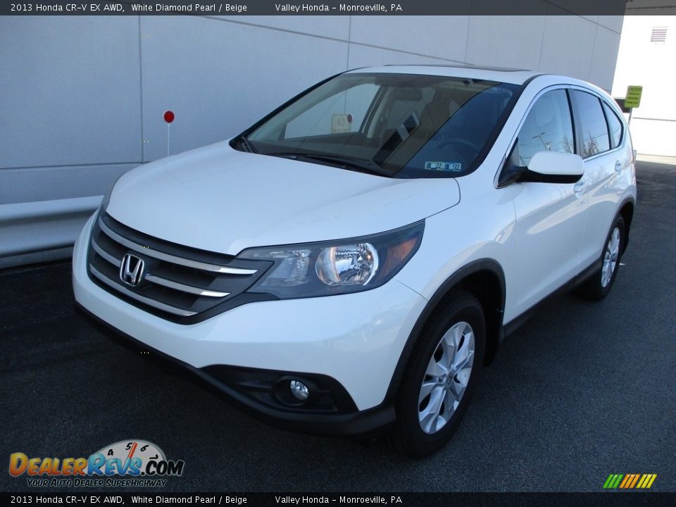 2013 Honda CR-V EX AWD White Diamond Pearl / Beige Photo #9