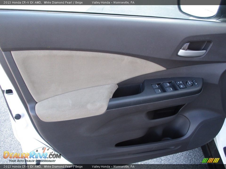2013 Honda CR-V EX AWD White Diamond Pearl / Beige Photo #10