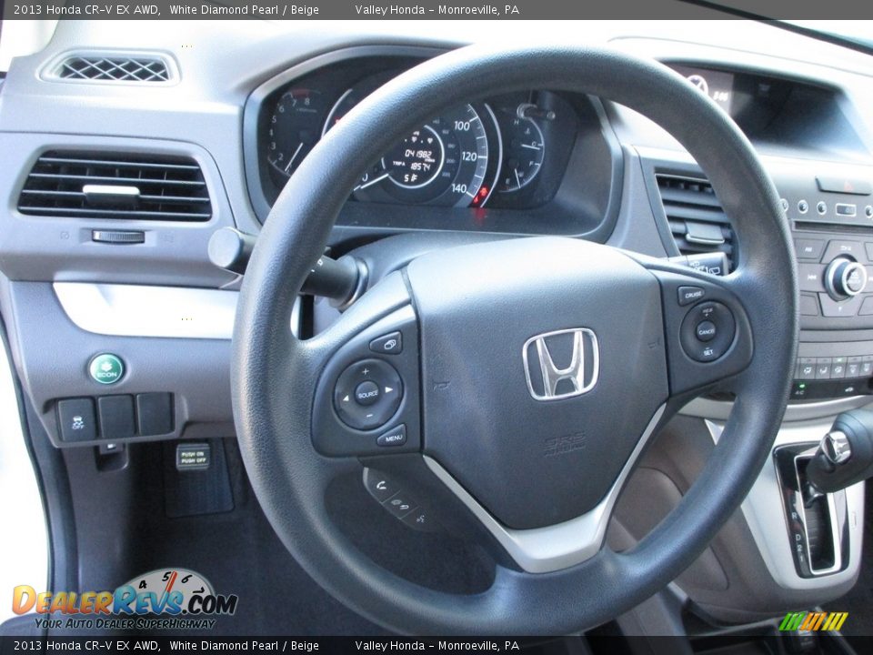 2013 Honda CR-V EX AWD White Diamond Pearl / Beige Photo #14