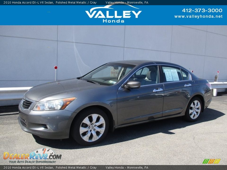 2010 Honda Accord EX-L V6 Sedan Polished Metal Metallic / Gray Photo #1