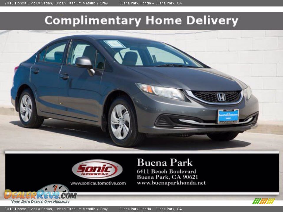 2013 Honda Civic LX Sedan Urban Titanium Metallic / Gray Photo #1