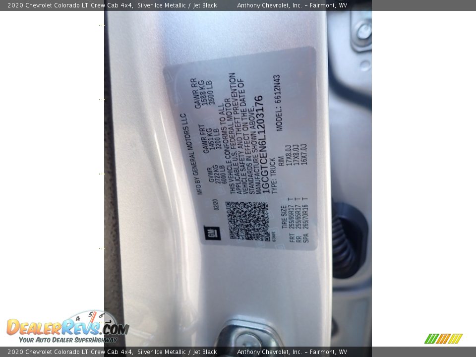 2020 Chevrolet Colorado LT Crew Cab 4x4 Silver Ice Metallic / Jet Black Photo #15