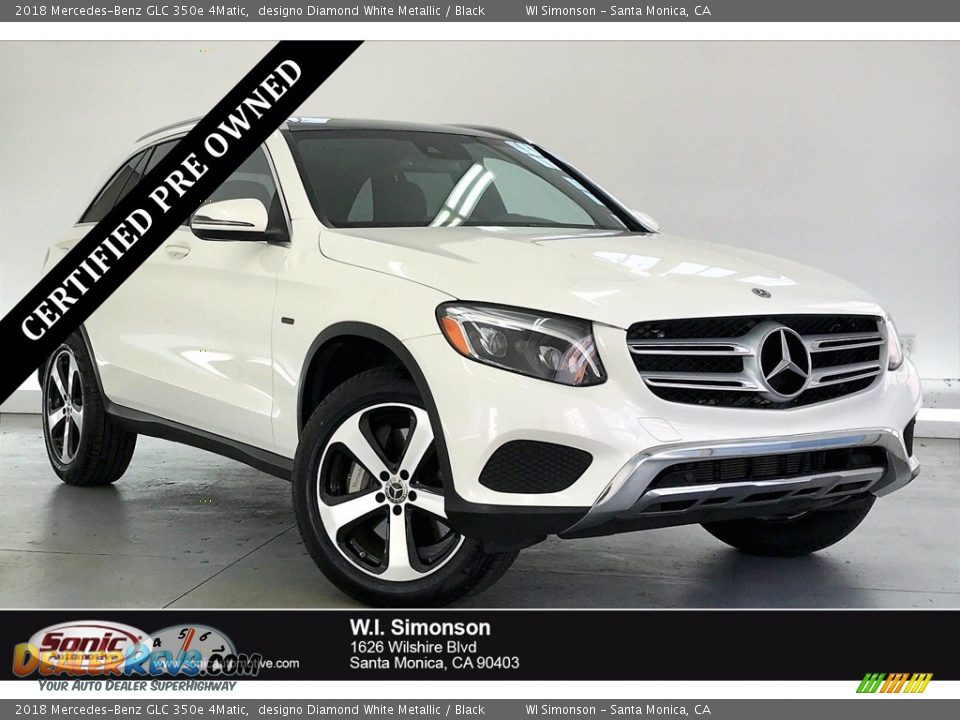 2018 Mercedes-Benz GLC 350e 4Matic designo Diamond White Metallic / Black Photo #1