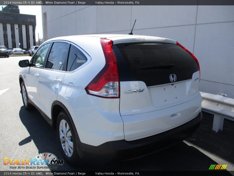 2014 Honda CR-V EX AWD White Diamond Pearl / Beige Photo #3