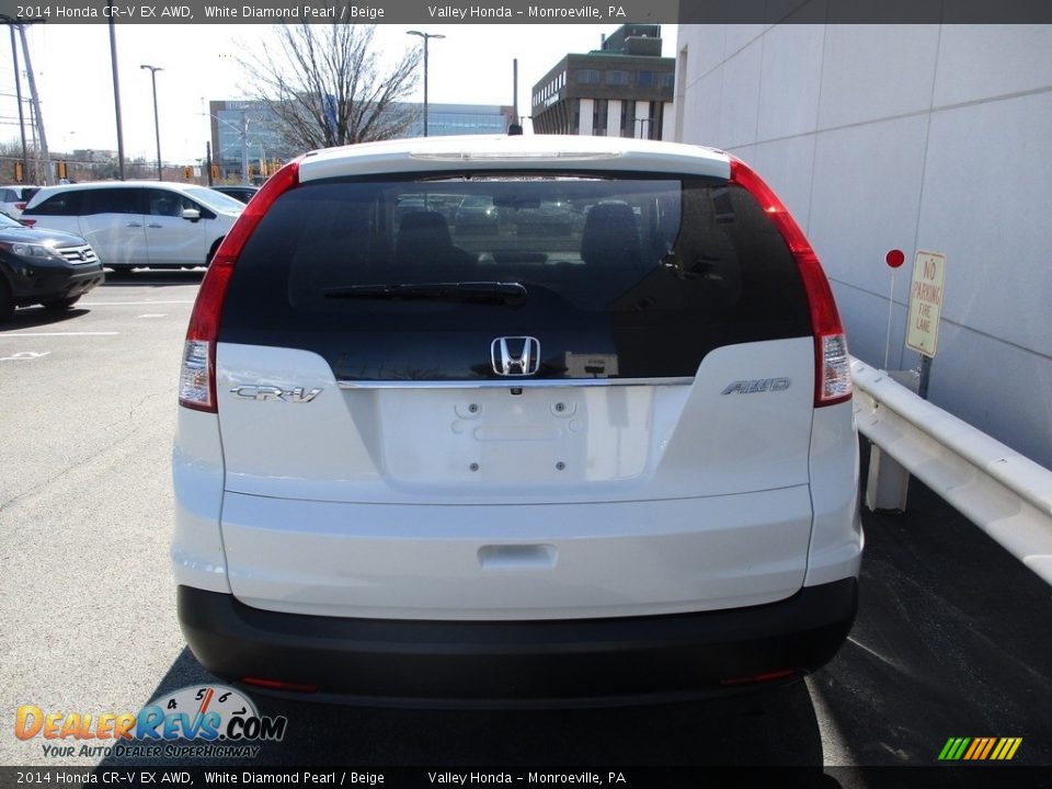 2014 Honda CR-V EX AWD White Diamond Pearl / Beige Photo #4