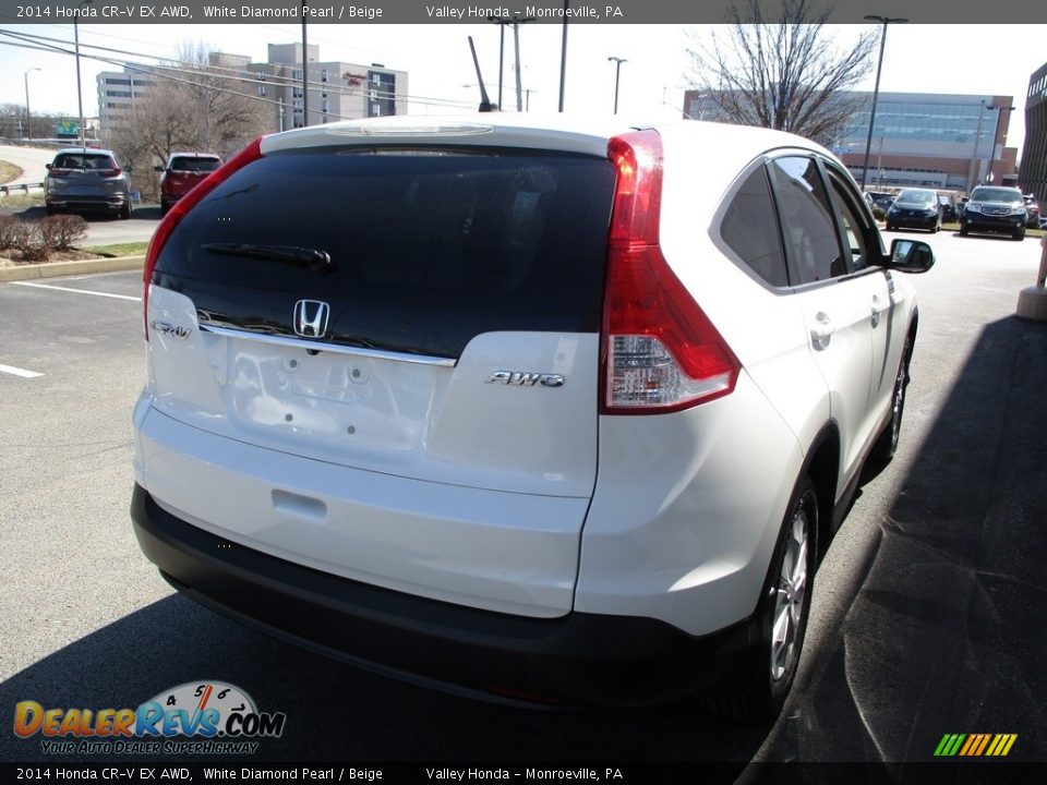 2014 Honda CR-V EX AWD White Diamond Pearl / Beige Photo #5