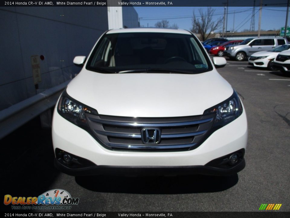 2014 Honda CR-V EX AWD White Diamond Pearl / Beige Photo #8