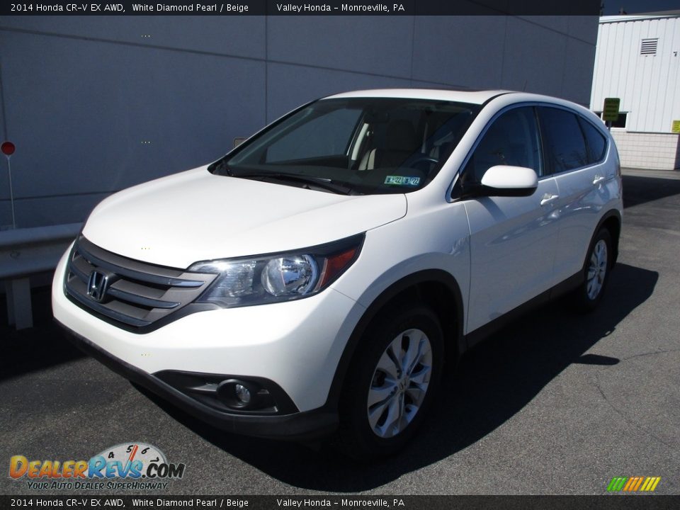 2014 Honda CR-V EX AWD White Diamond Pearl / Beige Photo #9