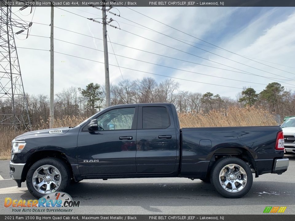 2021 Ram 1500 Big Horn Quad Cab 4x4 Maximum Steel Metallic / Black Photo #4