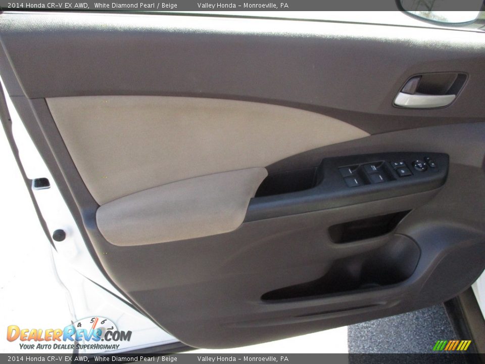 2014 Honda CR-V EX AWD White Diamond Pearl / Beige Photo #10