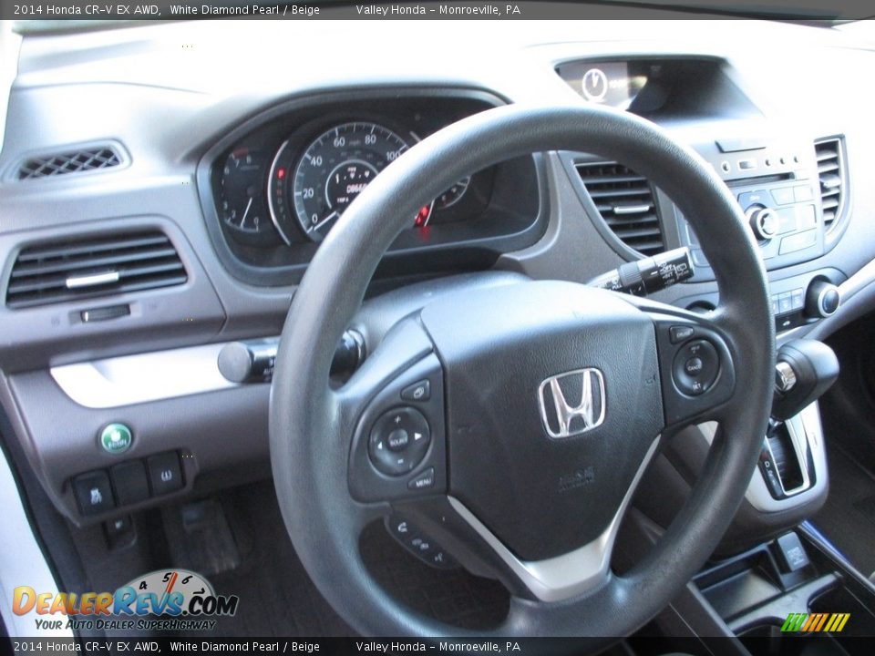 2014 Honda CR-V EX AWD White Diamond Pearl / Beige Photo #14