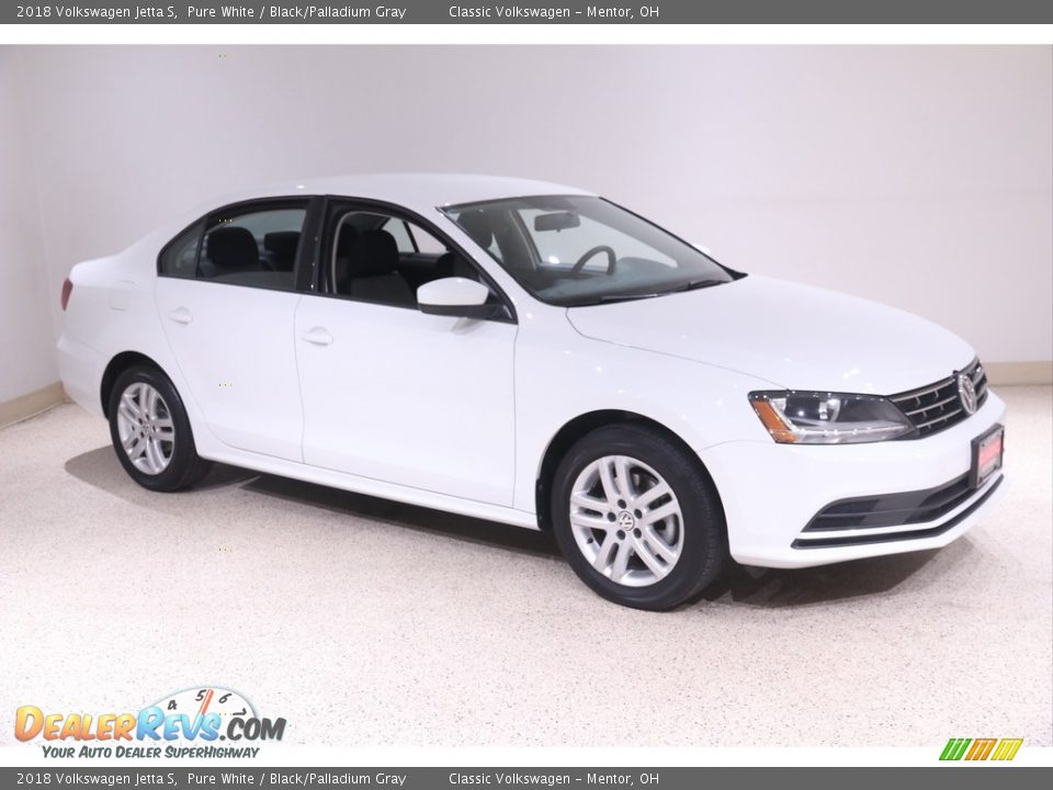 2018 Volkswagen Jetta S Pure White / Black/Palladium Gray Photo #1