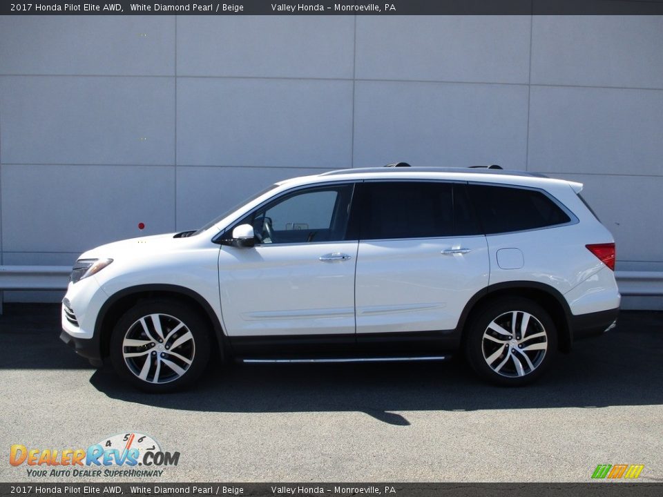 2017 Honda Pilot Elite AWD White Diamond Pearl / Beige Photo #2