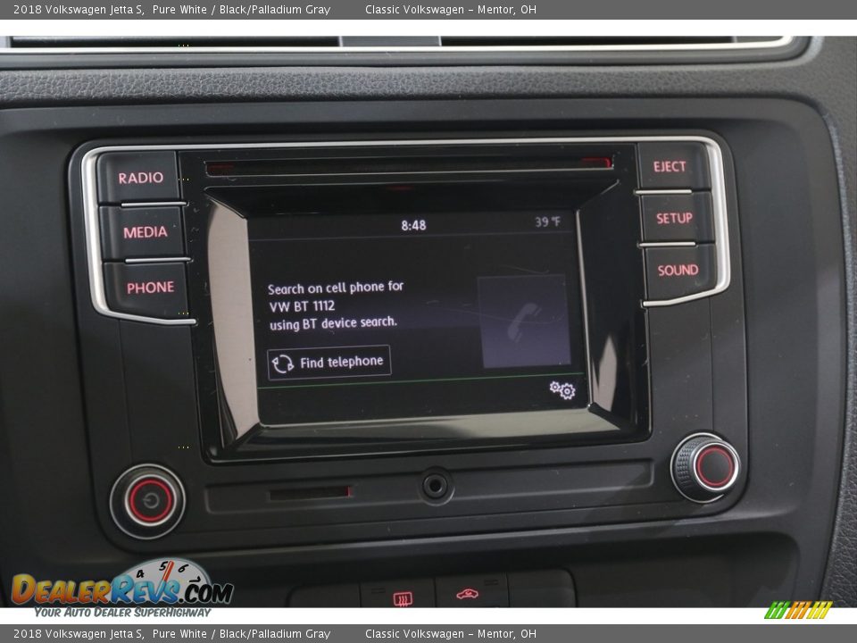 2018 Volkswagen Jetta S Pure White / Black/Palladium Gray Photo #10