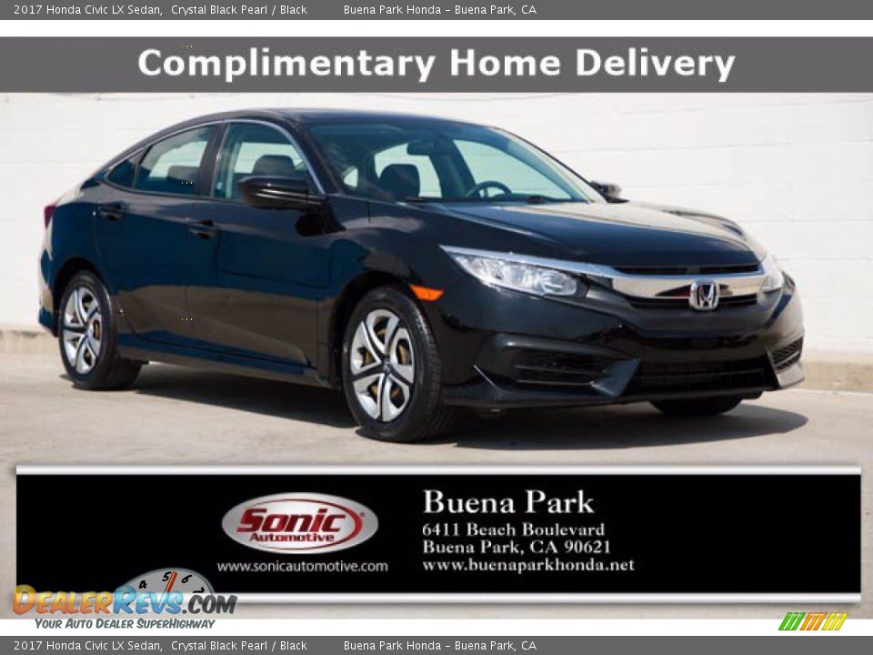 2017 Honda Civic LX Sedan Crystal Black Pearl / Black Photo #1