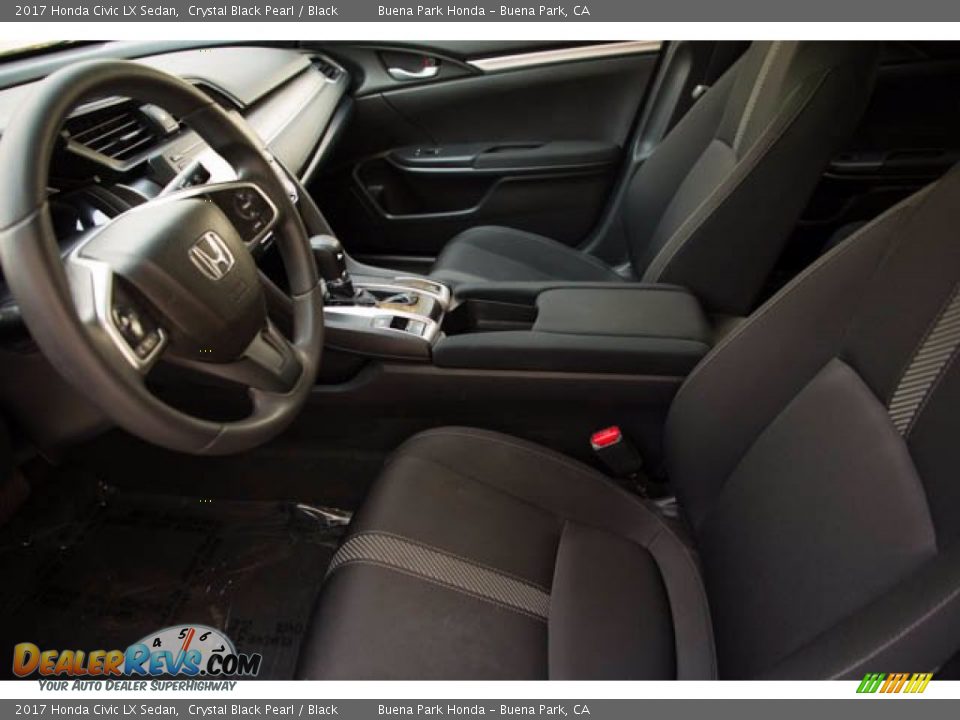 2017 Honda Civic LX Sedan Crystal Black Pearl / Black Photo #3