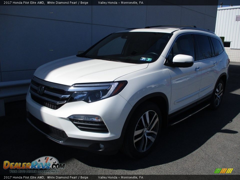 2017 Honda Pilot Elite AWD White Diamond Pearl / Beige Photo #8