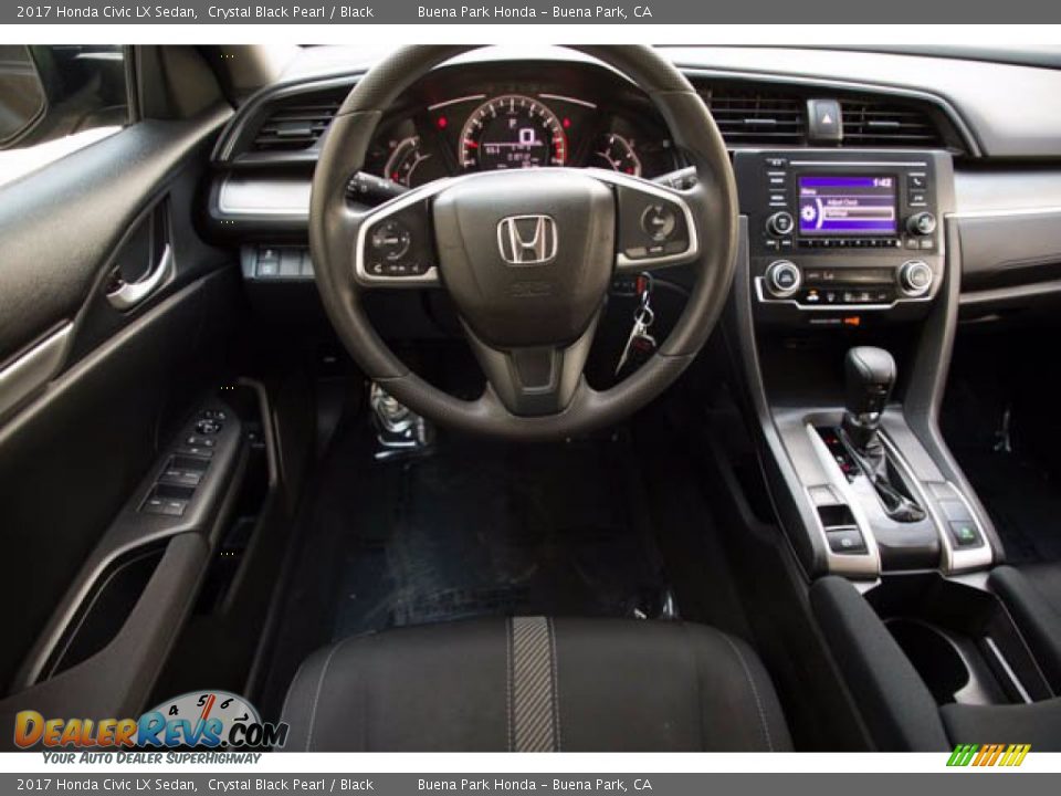 2017 Honda Civic LX Sedan Crystal Black Pearl / Black Photo #5