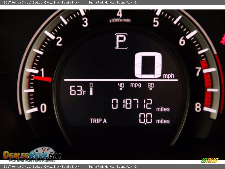 2017 Honda Civic LX Sedan Crystal Black Pearl / Black Photo #6