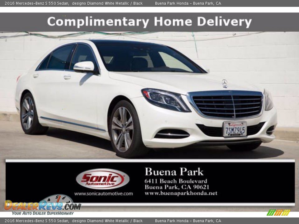 2016 Mercedes-Benz S 550 Sedan designo Diamond White Metallic / Black Photo #1