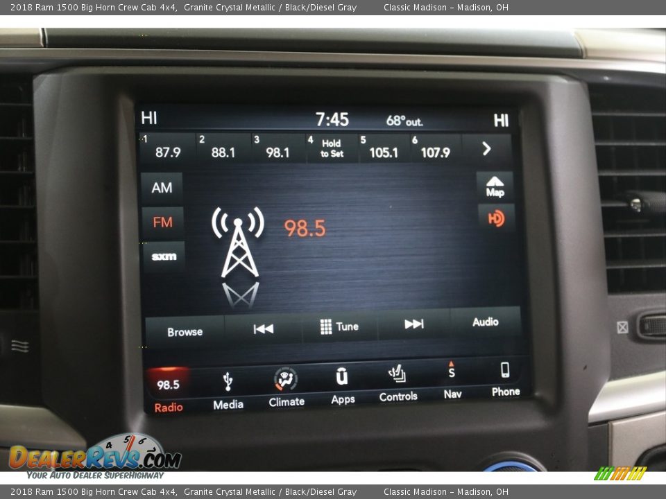 2018 Ram 1500 Big Horn Crew Cab 4x4 Granite Crystal Metallic / Black/Diesel Gray Photo #10