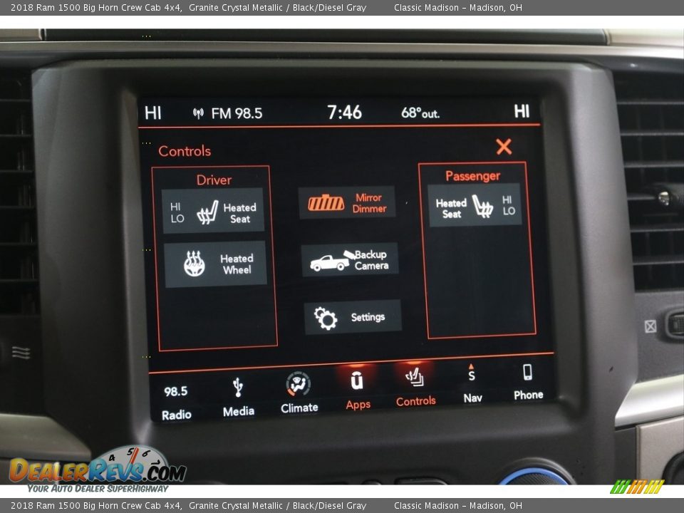 2018 Ram 1500 Big Horn Crew Cab 4x4 Granite Crystal Metallic / Black/Diesel Gray Photo #14