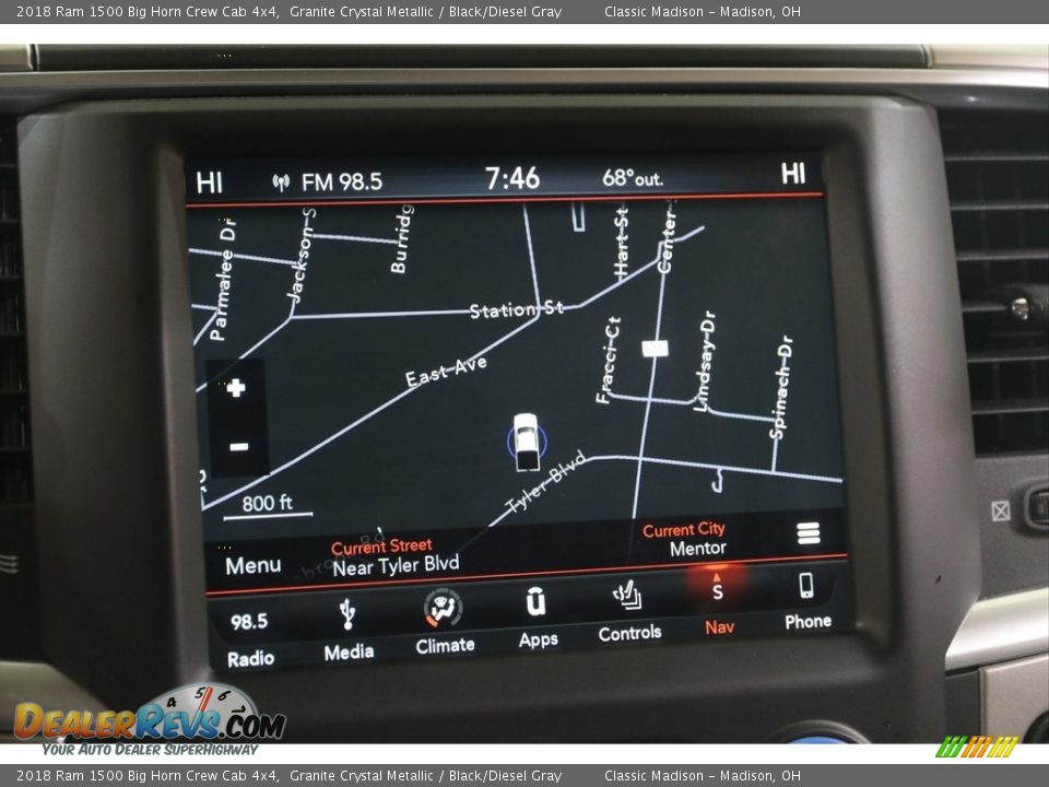 2018 Ram 1500 Big Horn Crew Cab 4x4 Granite Crystal Metallic / Black/Diesel Gray Photo #15