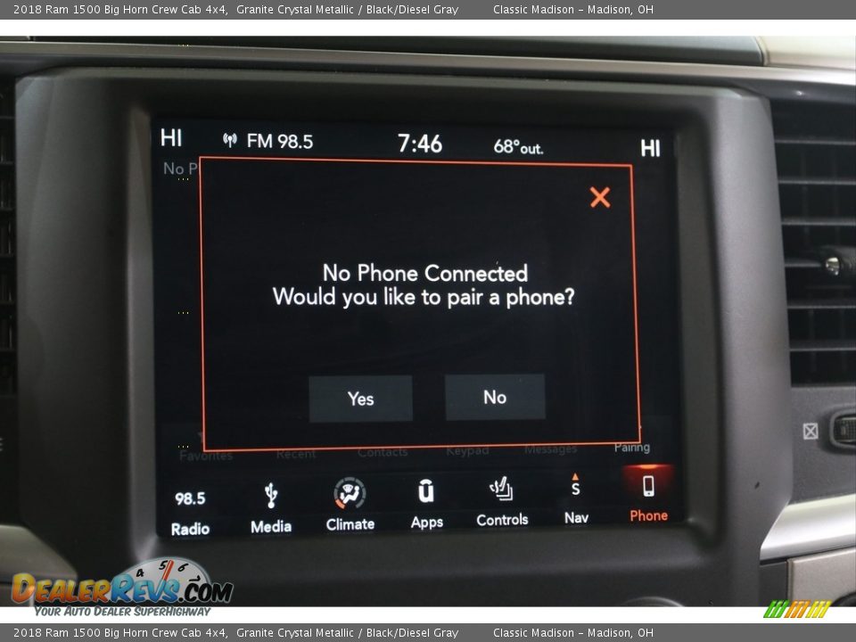 2018 Ram 1500 Big Horn Crew Cab 4x4 Granite Crystal Metallic / Black/Diesel Gray Photo #16