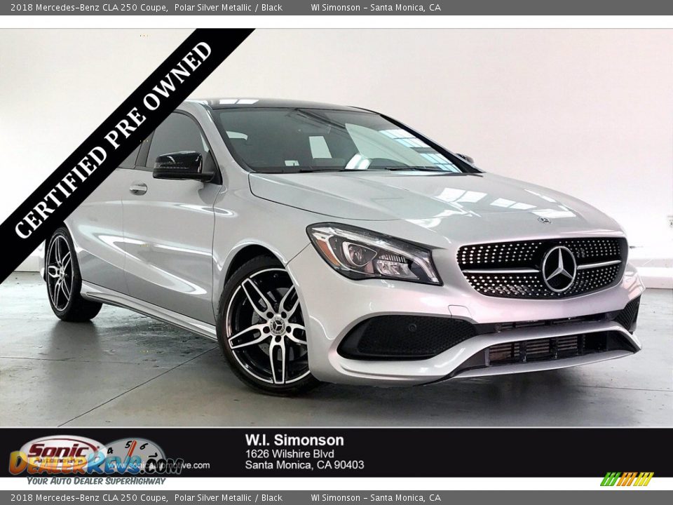 2018 Mercedes-Benz CLA 250 Coupe Polar Silver Metallic / Black Photo #1