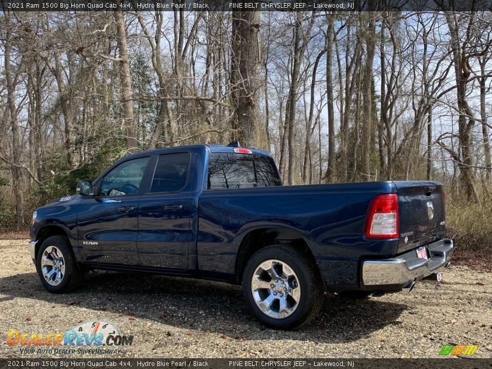 2021 Ram 1500 Big Horn Quad Cab 4x4 Hydro Blue Pearl / Black Photo #6
