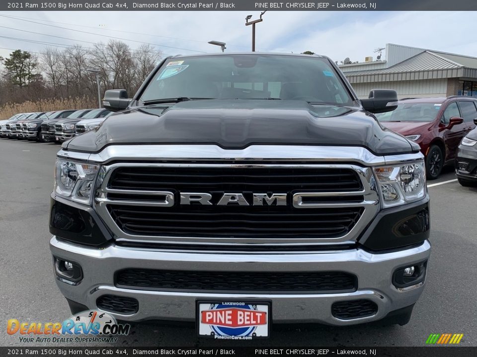 2021 Ram 1500 Big Horn Quad Cab 4x4 Diamond Black Crystal Pearl / Black Photo #3