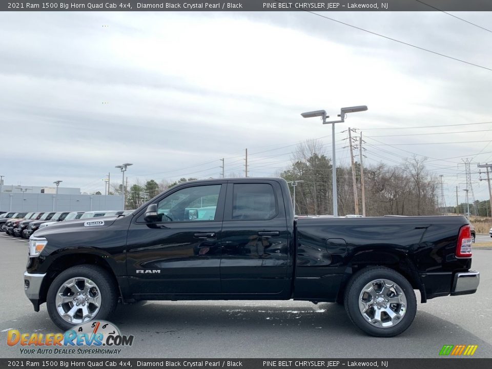 2021 Ram 1500 Big Horn Quad Cab 4x4 Diamond Black Crystal Pearl / Black Photo #4