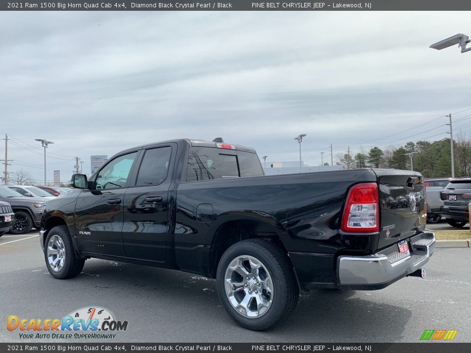 2021 Ram 1500 Big Horn Quad Cab 4x4 Diamond Black Crystal Pearl / Black Photo #6