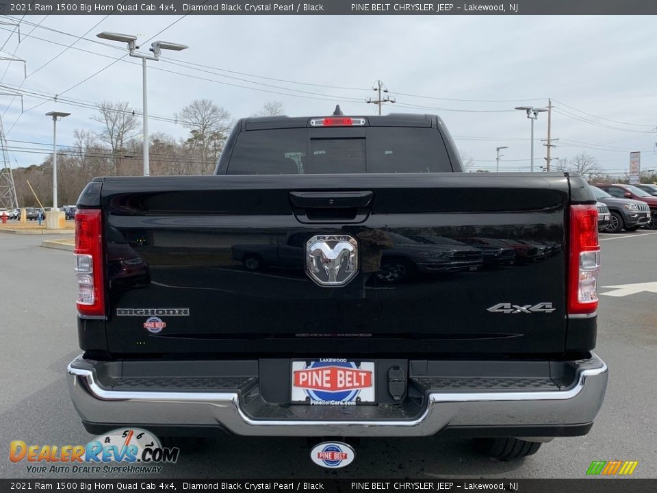 2021 Ram 1500 Big Horn Quad Cab 4x4 Diamond Black Crystal Pearl / Black Photo #7