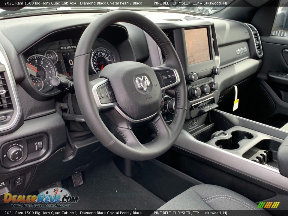 2021 Ram 1500 Big Horn Quad Cab 4x4 Diamond Black Crystal Pearl / Black Photo #12