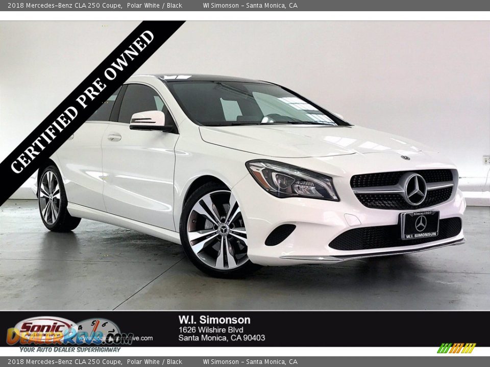 2018 Mercedes-Benz CLA 250 Coupe Polar White / Black Photo #1