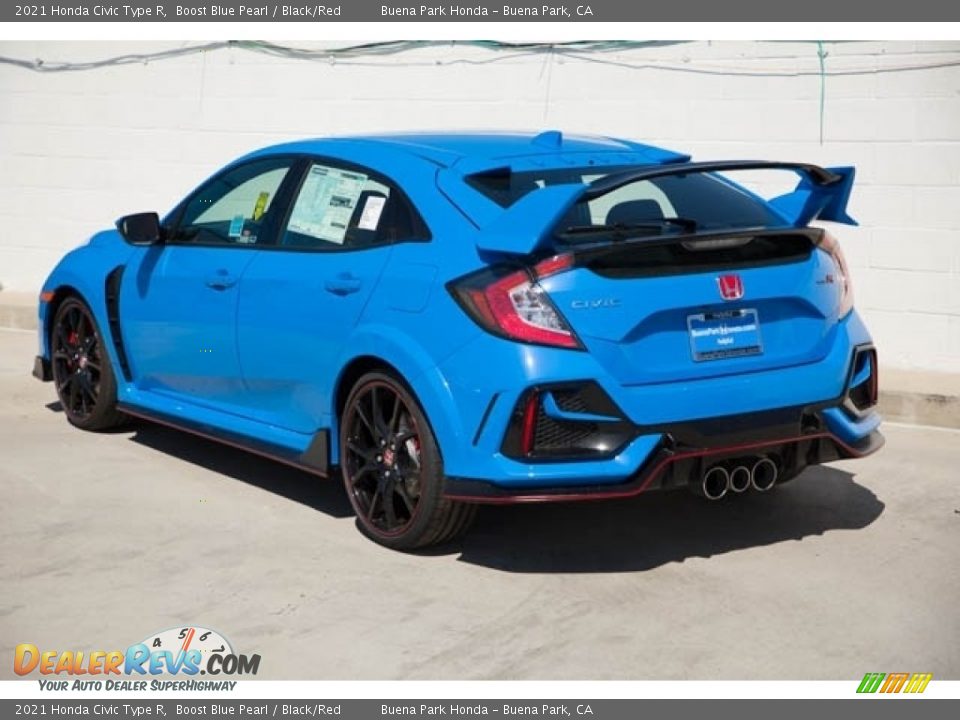 2021 Honda Civic Type R Boost Blue Pearl / Black/Red Photo #2