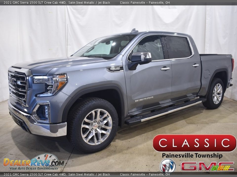 2021 GMC Sierra 1500 SLT Crew Cab 4WD Satin Steel Metallic / Jet Black Photo #1