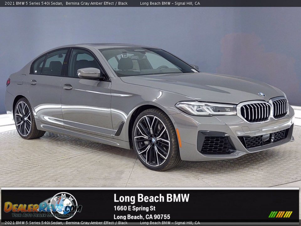 2021 BMW 5 Series 540i Sedan Bernina Gray Amber Effect / Black Photo #1