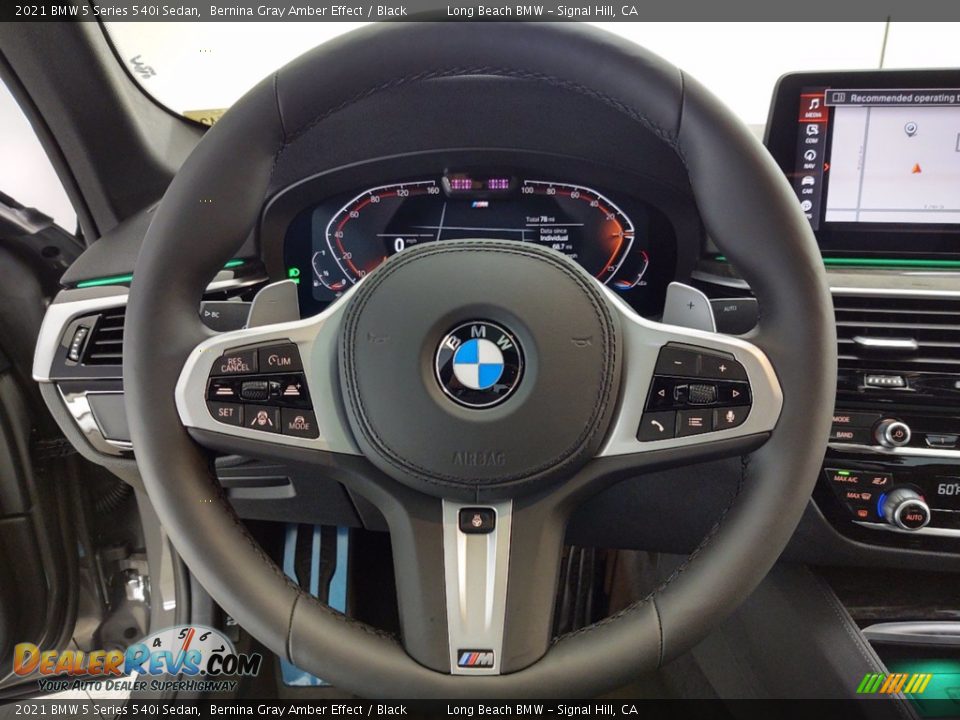 2021 BMW 5 Series 540i Sedan Bernina Gray Amber Effect / Black Photo #14