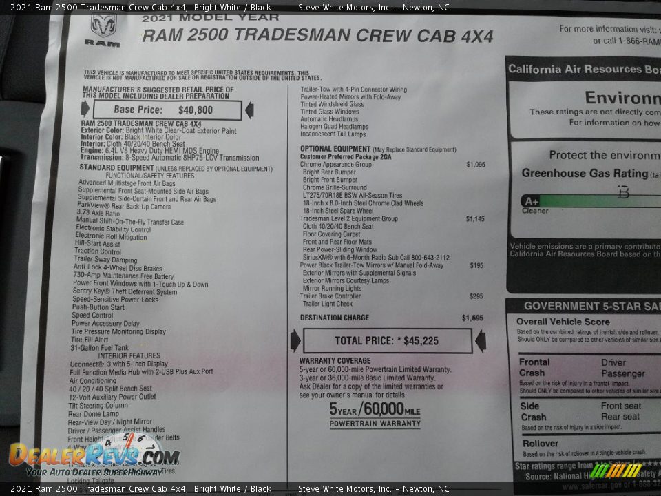 2021 Ram 2500 Tradesman Crew Cab 4x4 Bright White / Black Photo #26