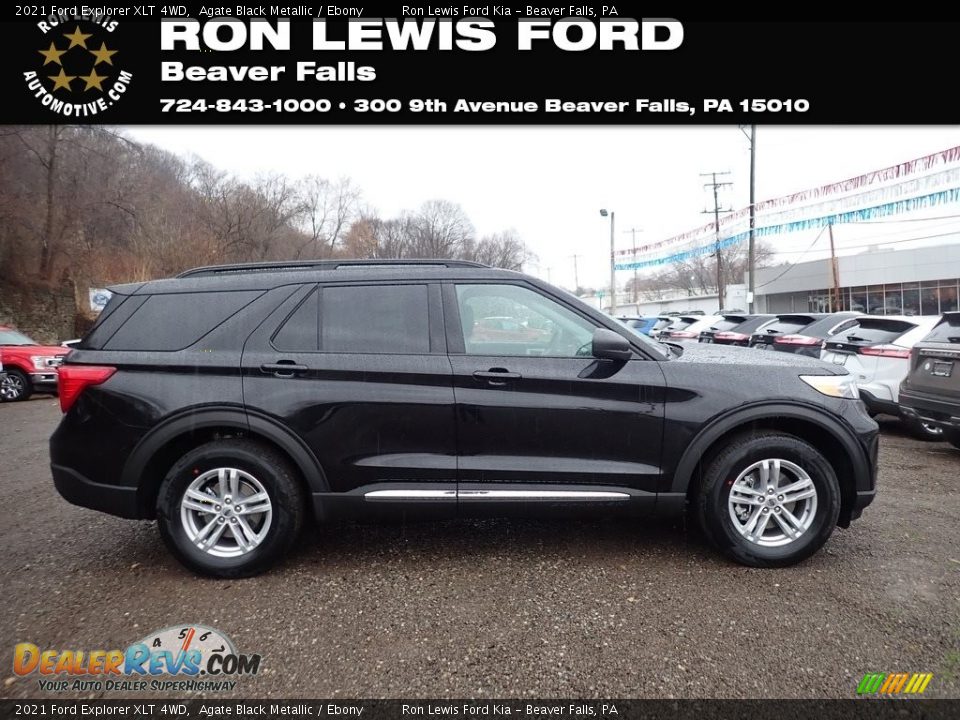 2021 Ford Explorer XLT 4WD Agate Black Metallic / Ebony Photo #1