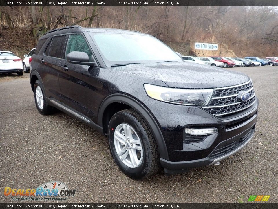 2021 Ford Explorer XLT 4WD Agate Black Metallic / Ebony Photo #3