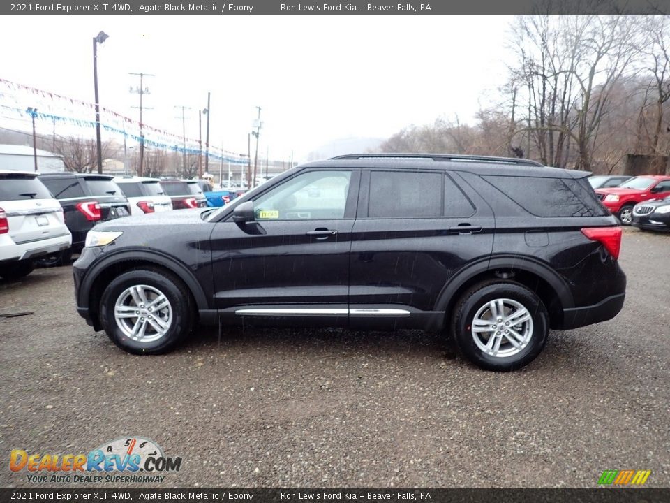 2021 Ford Explorer XLT 4WD Agate Black Metallic / Ebony Photo #6