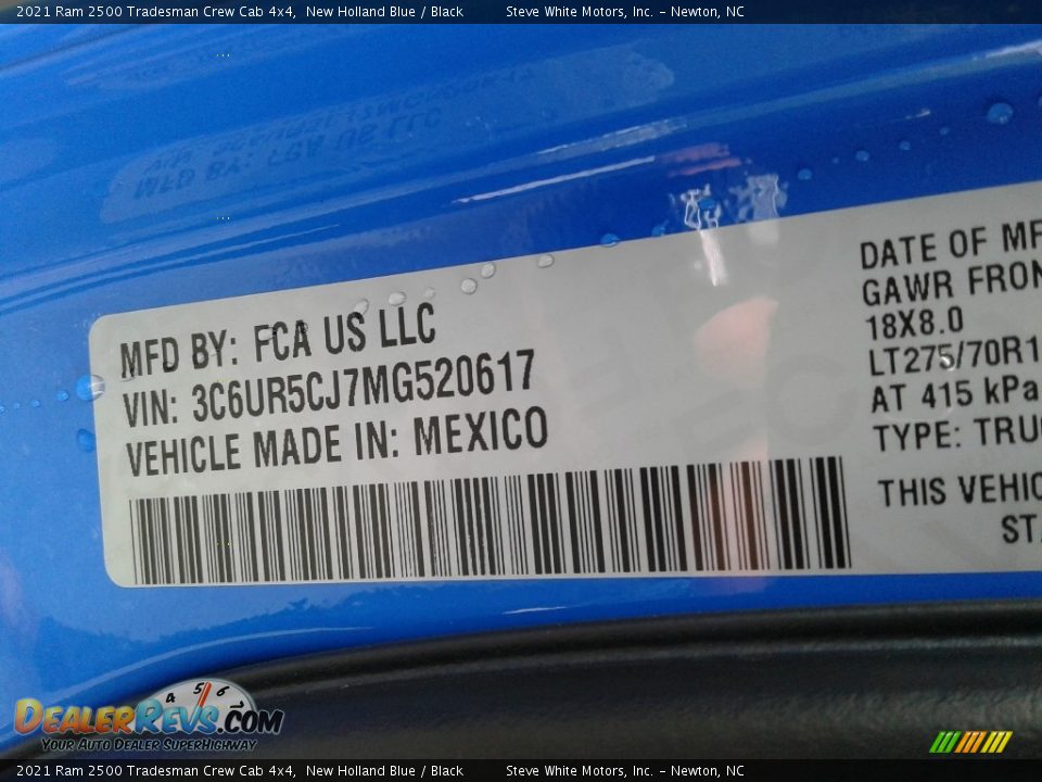 2021 Ram 2500 Tradesman Crew Cab 4x4 New Holland Blue / Black Photo #28