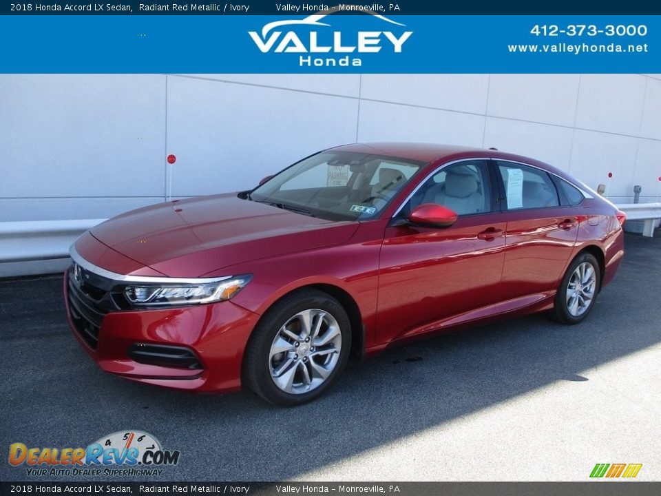 2018 Honda Accord LX Sedan Radiant Red Metallic / Ivory Photo #1