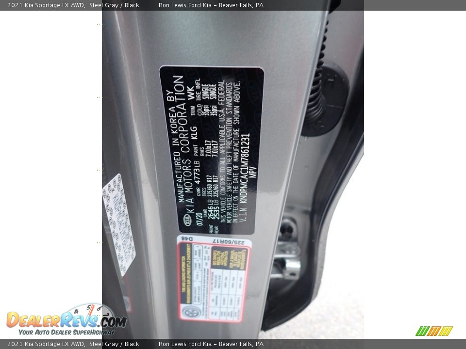 2021 Kia Sportage LX AWD Steel Gray / Black Photo #15